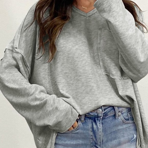 Tops - 𝅺oversized Drop Sleeve Top with Pocket 😍